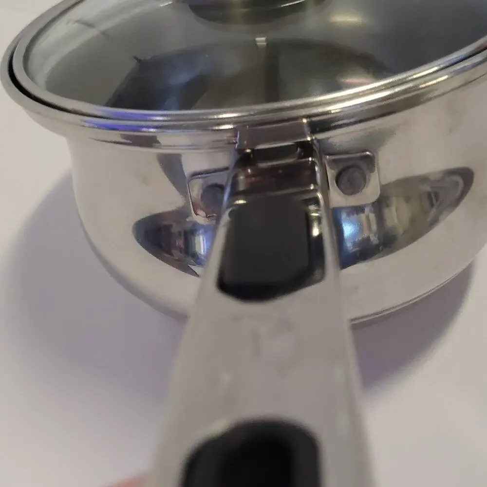 Onedia 2 qt 18/10 Stainless Steel Saucepan Pot Kettle Glass Lid